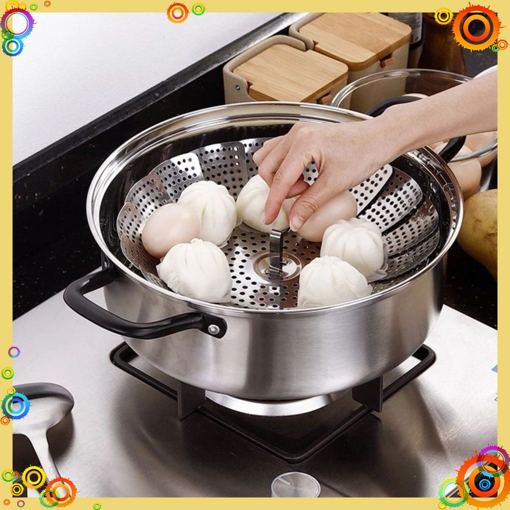 XỬNG HẤP INOX 304 , VỈ HẤP, KHAY HẤP - Giá Hấp Xòe Cánh 3 Chân Hấp Xôi Bánh Bao, Hấp Hải Sản, Đồ Ăn Đồ Nhà Bếp