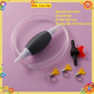 Ống hút xăng dầu chất lỏng bóp tay Cao cấp dây dài tổng 1M tặng kèm Van Khoá - HÚT CHẤT LỎNG BÓP TAY