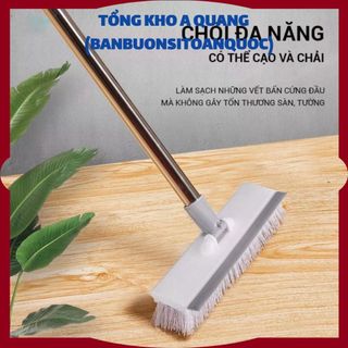 Chổi Quét Sàn Nhà Tắm Đa Năng 2in1- Chổi Cọ Sàn Và Gạt Nước 2 trong 1- Chỉnh Độ Dài Linh Hoạt - CHỔI GẠT NƯỚC QUÉT SÀN