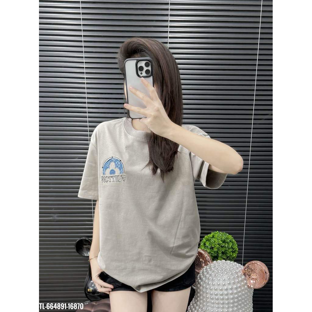 ÁO thun nam QC cổ tròn họa tiết thêu tay ngắn phong cách trẻ trung chuẩn from