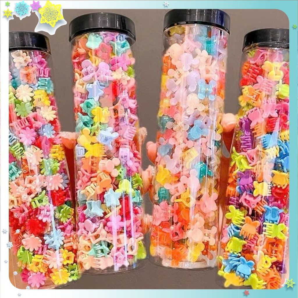 KẸP TÓC DỄ THƯƠNG CHO BÉ- Hôp 100 Kẹp Tóc Hình Hoa / Cặp Tóc Ngôi Sao Dễ Thương Cho Bé Gái: KEPTOCCHOBE92