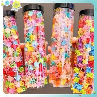 KẸP TÓC DỄ THƯƠNG CHO BÉ- hôp 100 Kẹp Tóc Hình Hoa / Ngôi Sao Dễ Thương Cho Bé Gái - KEPCAPTOCCHOBE27