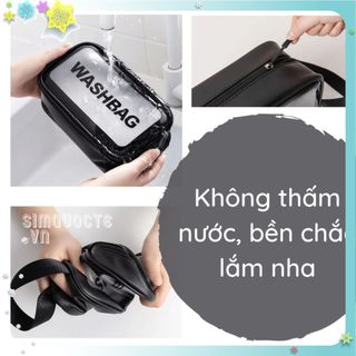 3 Túi Đựng Mỹ Phẩm Đồ Trang Điểm Du Lịch Bằng Da Pu Chống Thấm Nước Sức Chứa Lớn WASHBAG