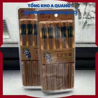 Bộ 10 Đôi Đũa Tre BamBoo 24cm Chống Trơn Trượt Nấm Mốc - VỈ ĐŨA TRE - MÃ: DUA034