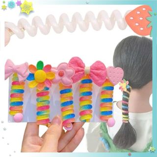[COMBO 10] Dây Buộc Tóc Lò Xo Cho Bé Gái - Tạo Kiểu Tóc Đẹp- Đính Nơ Bay- Hoa Xinh Xắn- An Toàn