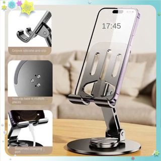 Giá Để Điện Thoại Gấp Gọn Tiện Dụng-Giá Đỡ Điện Thoại Để Bàn Kim Loại Cao Cấp - KỆ ĐỠ TRỤC XOAY 360 ĐỘ LINH HOẠT