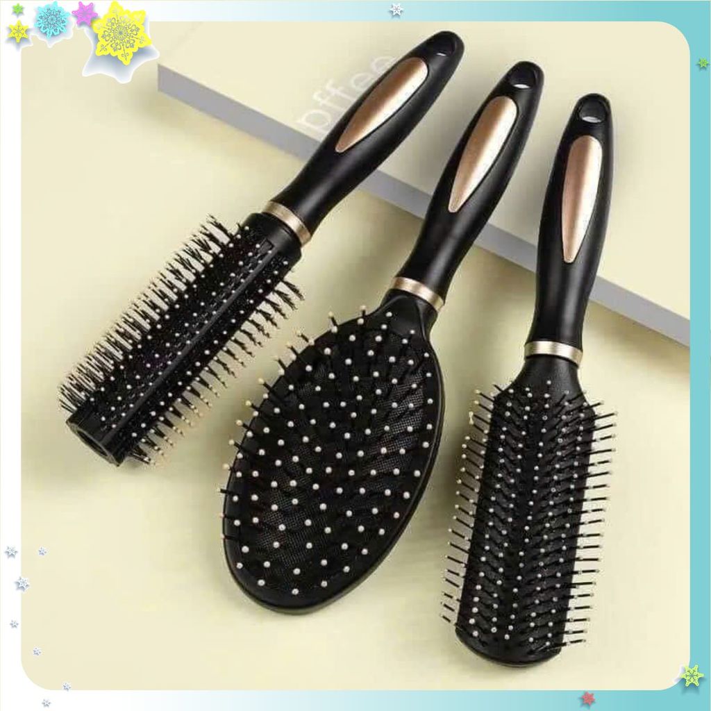 Bộ Lược Chống Rối Chuyên Nghiệp 3 Món-Lược Tạo Kiểu Tóc Xoăn Nhẹ Và Giảm Rụng Tóc - SET 3 LƯỢC GỠ RỐI TẠO KIỂU TÓC