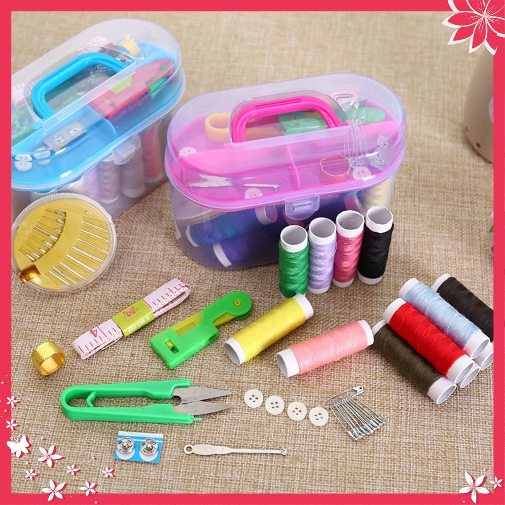HỘP KIM CHỈ ĐA NĂNG LOẠI 55 MÓN - BỘ KIM CHỈ MAY VÁ ĐA NĂNG - Bộ Kim Chỉ 55Món Dùng Trong May Vá Kèm Hộp Đựng Trong Suốt
