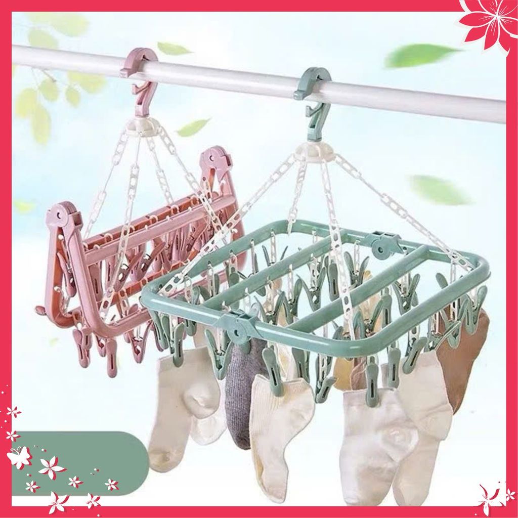 Móc Chùm Nhựa Vuông 32 Kẹp Treo Đồ - MÓC TREO KẸP BẰNG NHỰA SIÊU BỀN - MÃ: MOC 732