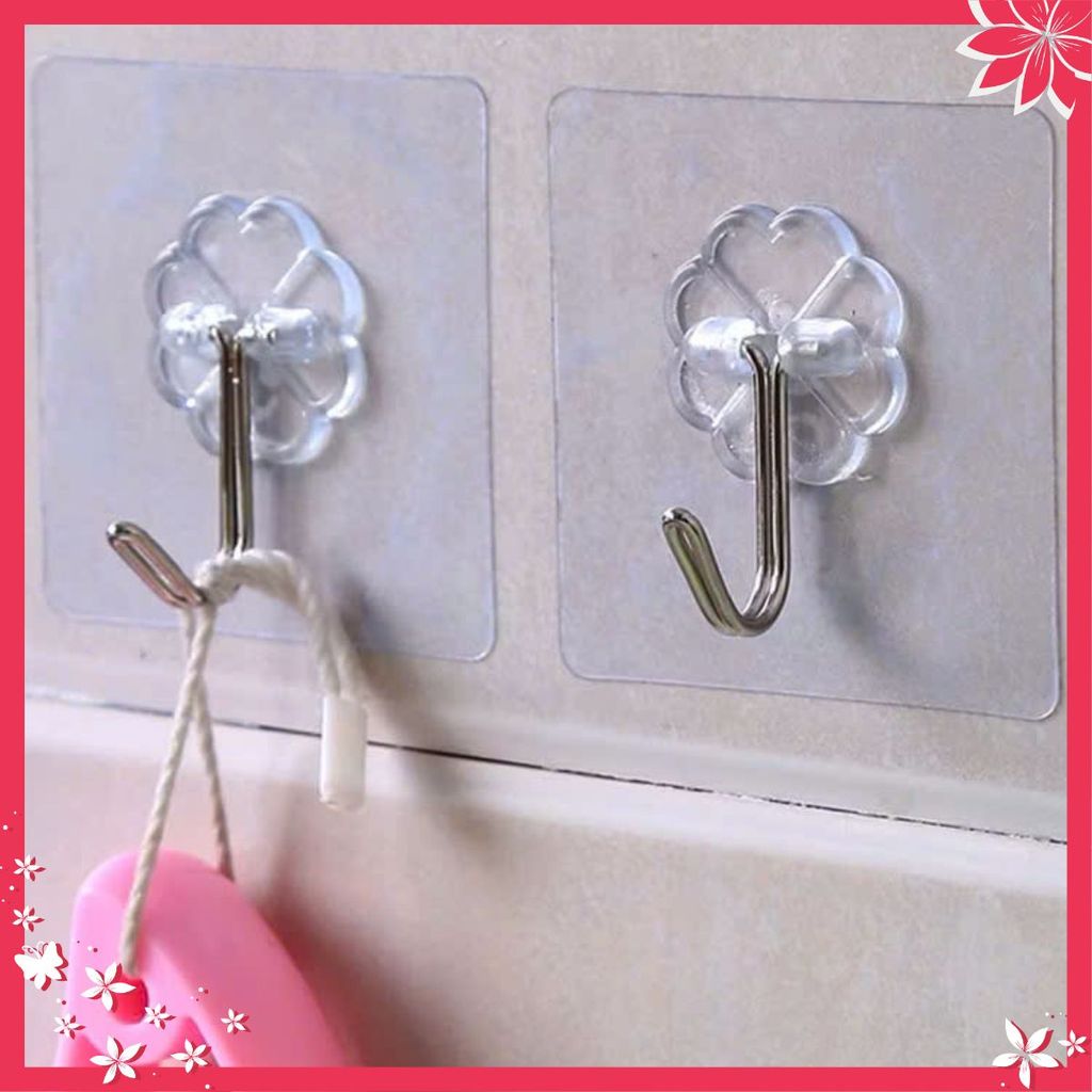 COMBO MÓC DÁN TƯỜNG TRONG SUỐT- Móc Dán Tường Chịu Lực Tốt Treo Tường Chắc Chắn Dán Siêu Dính - MOC DAN