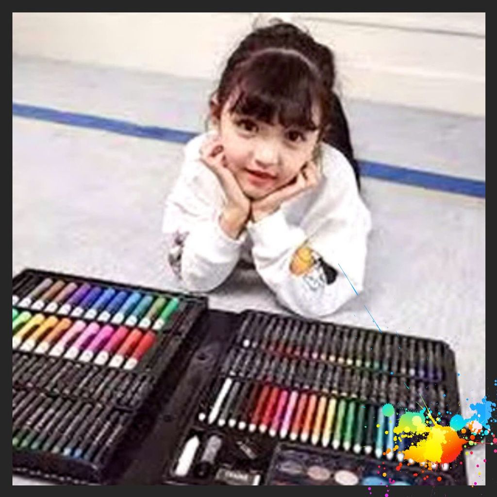 HỘP MÀU 150 CHI TIẾT - Hộp Bút Màu 150 Chi Tiết Cho Bé Vẽ Hội Hoạ Giúp Kích Thích Thị Giác ( hàng loại 1) -MAU 150