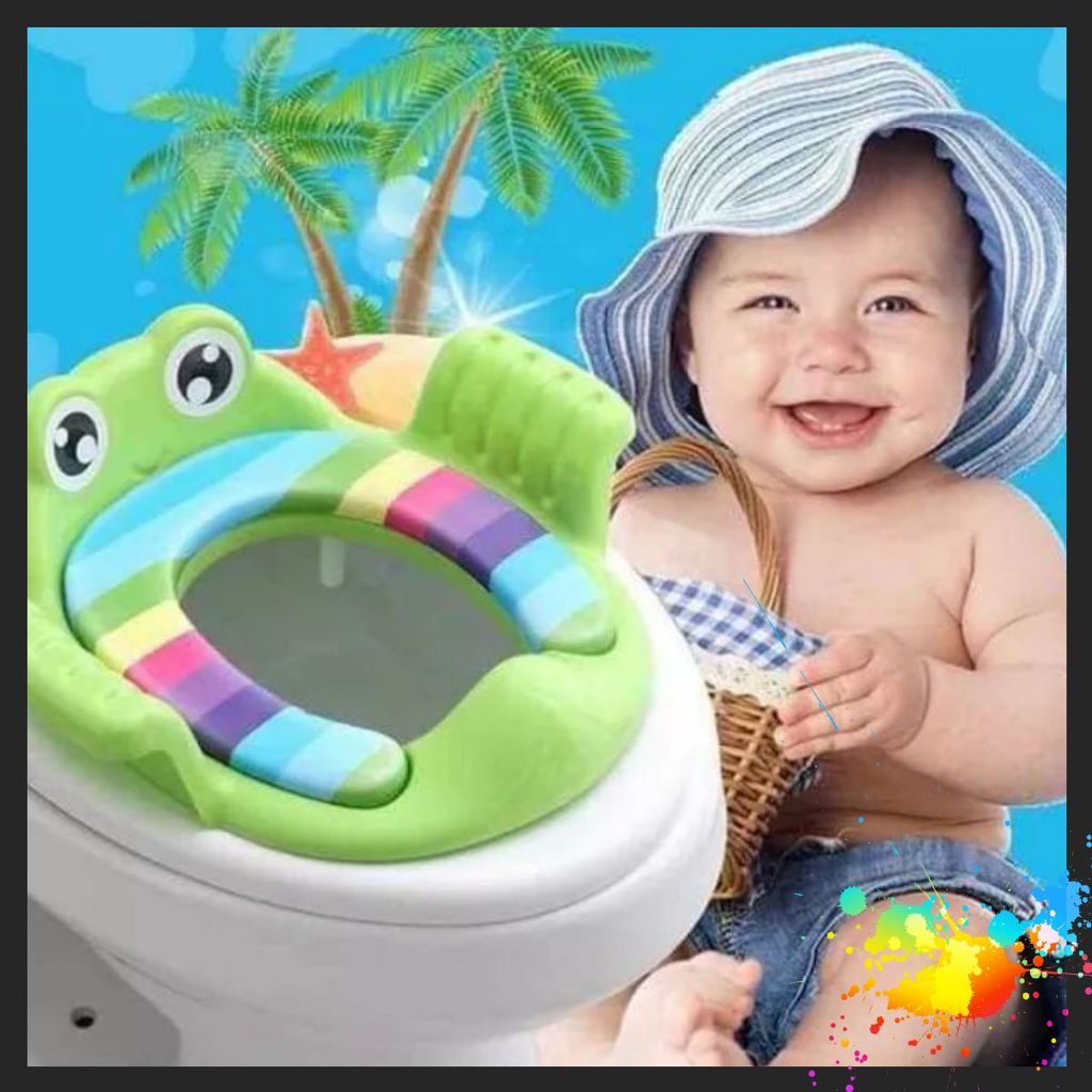 BỆ LÓT THU NHỎ BỒN CẦU - NẮP BỒN CẦU HÌNH ẾCH CHO BÉ - Bệ Lót Thu Nhỏ Bồn Cầu Có Tay Vịn Cho Bé Nhiều Màu Sắc