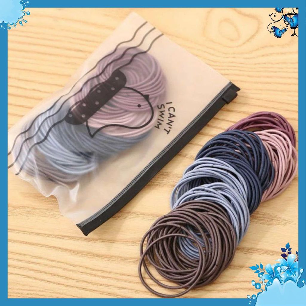 COMBO 80-90 Chun Buộc Tóc Hàn quốc Có Túi Zip