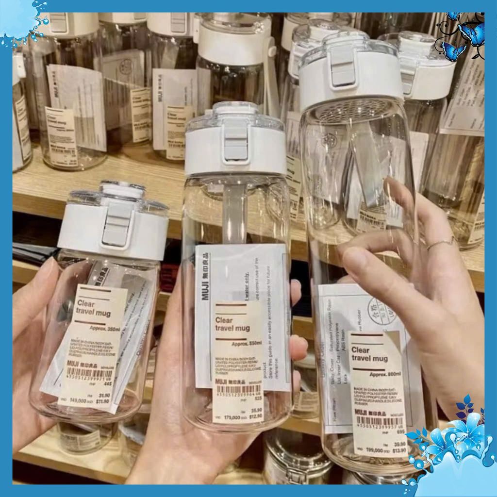 Set 3 Bình Nước Muji Siêu Đẹp Chất Liệu An Toàn Sức Khỏe Nắp Chống Tràn- BỘ 3 BÌNH NƯỚC - MÃ: BINH7234