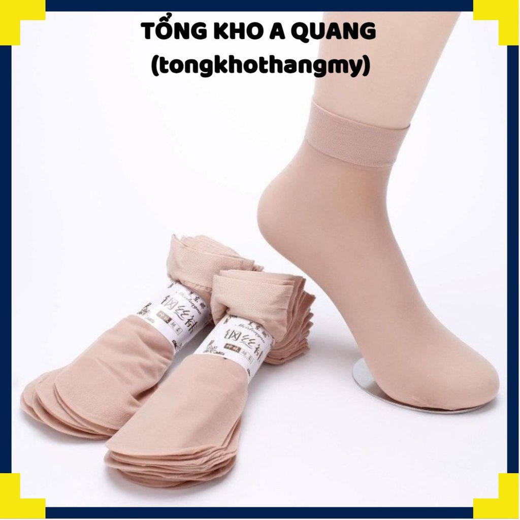 Set 10 Đôi Tất Giấy Nữ Siêu Mỏng Siêu Dai, Tất Da Chân Bó Chất Mỏng Dành Cho Nữ