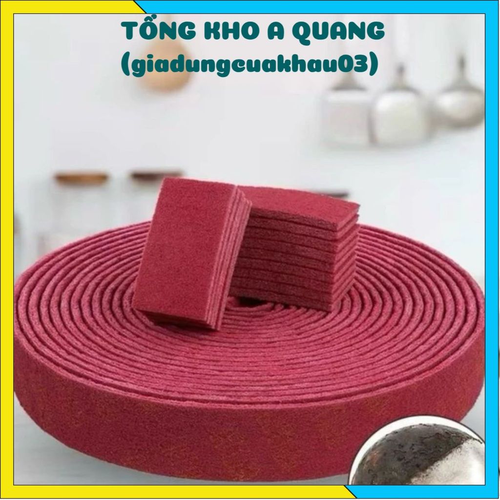 (3 MÉT) Cọ Xoong Nồi Đánh Gỉ Set - Miếng Chà Rửa Nhám Làm Sạch Vết Ố Vết Đen Tiện. Giẻ Rửa Bát. Bùi Nhùi Nhà Bếp #