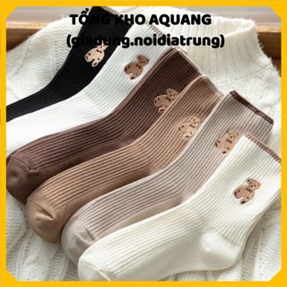 Sét 6 Đôi Tất Gấu🍀FREESHIP🍀 Tất Gấu Cổ Cao Siêu Đẹp Sang Chảnh Và Thời Trang Phong Cách Hàn Quốc