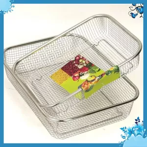 Rổ inox đa năng dày đẹp - hình chữ nhật inox xịn không gỉ sét - RỔ LƯỚI INOX - MÃ: RO883