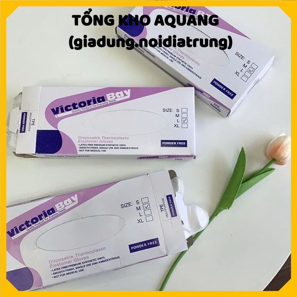Hộp 100 Găng Tay Cao Su Victoria,Găng Tay Dùng Một Lần Tiện Lợi - GĂNG TAY VICTORIA CHẤT LIỆU AN TOÀN PHÙ HỢP NẤU ĂN