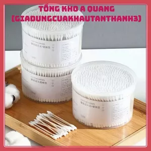 Hộp 500 Tăm Bông Thân Gỗ – Que Tăm Bông Y Tế, Trang Điểm, Spa, Ngoáy Tai Bền Đẹp, An Toàn