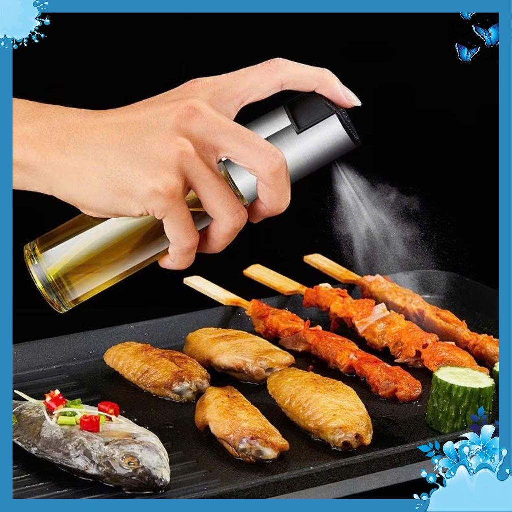 LỌ XỊT DẦU ĂN CẦM TAY TIỆN LỢI - Bình Xịt Dầu Ăn Phun Sương Thủy Tinh Chắc Chắn Chai Xịt Dầu Ăn Dạng Sương Đa Năng