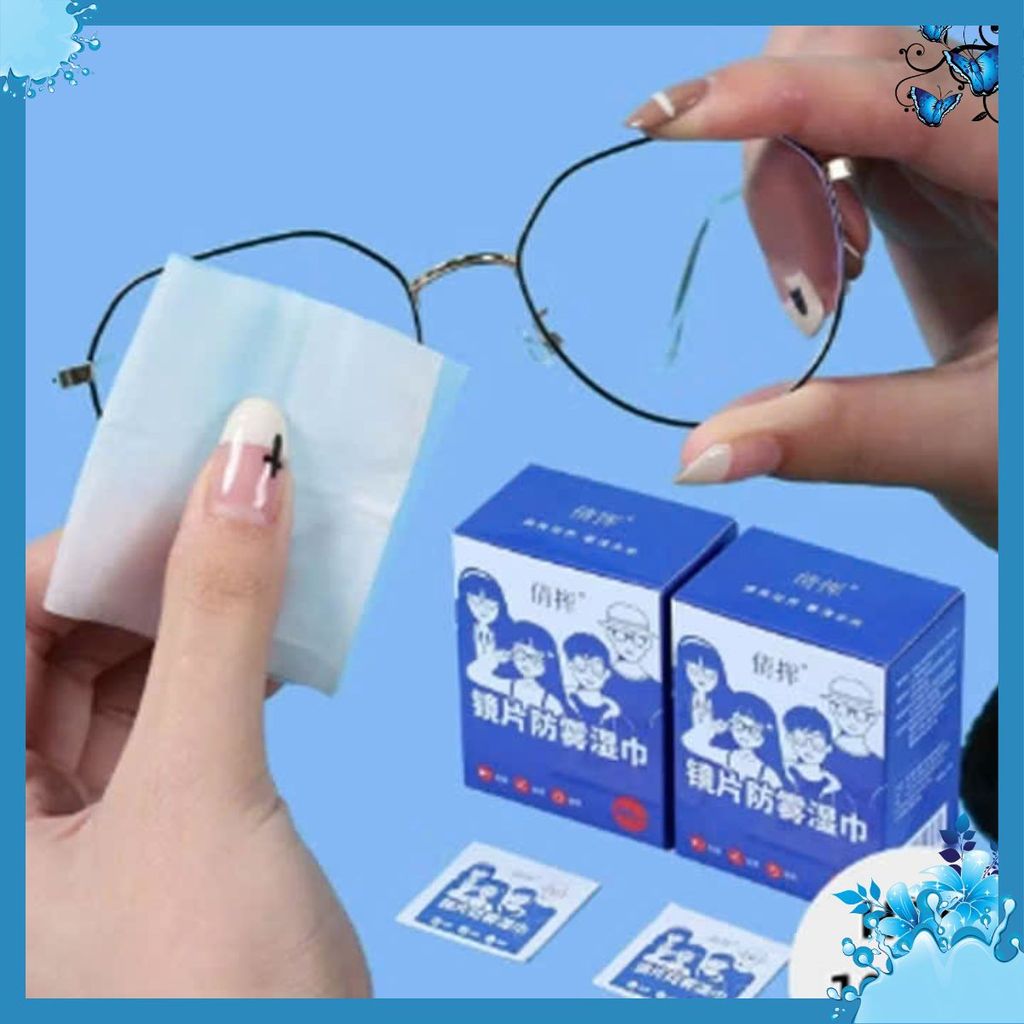 Hộp 100 Khăn Lau Kính Nano Chống Bám Hơi Nước-Khăn Lau Kính Nano Siêu Tiện Lợi - GIẤY LAU KÍNH CHỐNG MỜ SƯƠNG HIỆU QUẢ