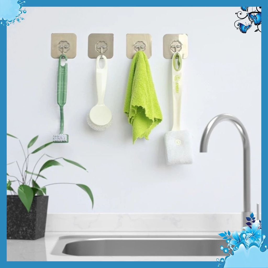SET 1 VỈ 3 MÓC DÁN TƯỜNG CHỊU LỰC SIÊU DÍNH MÀU VÀNG ĐỒNG - MOC DAN TUONG
