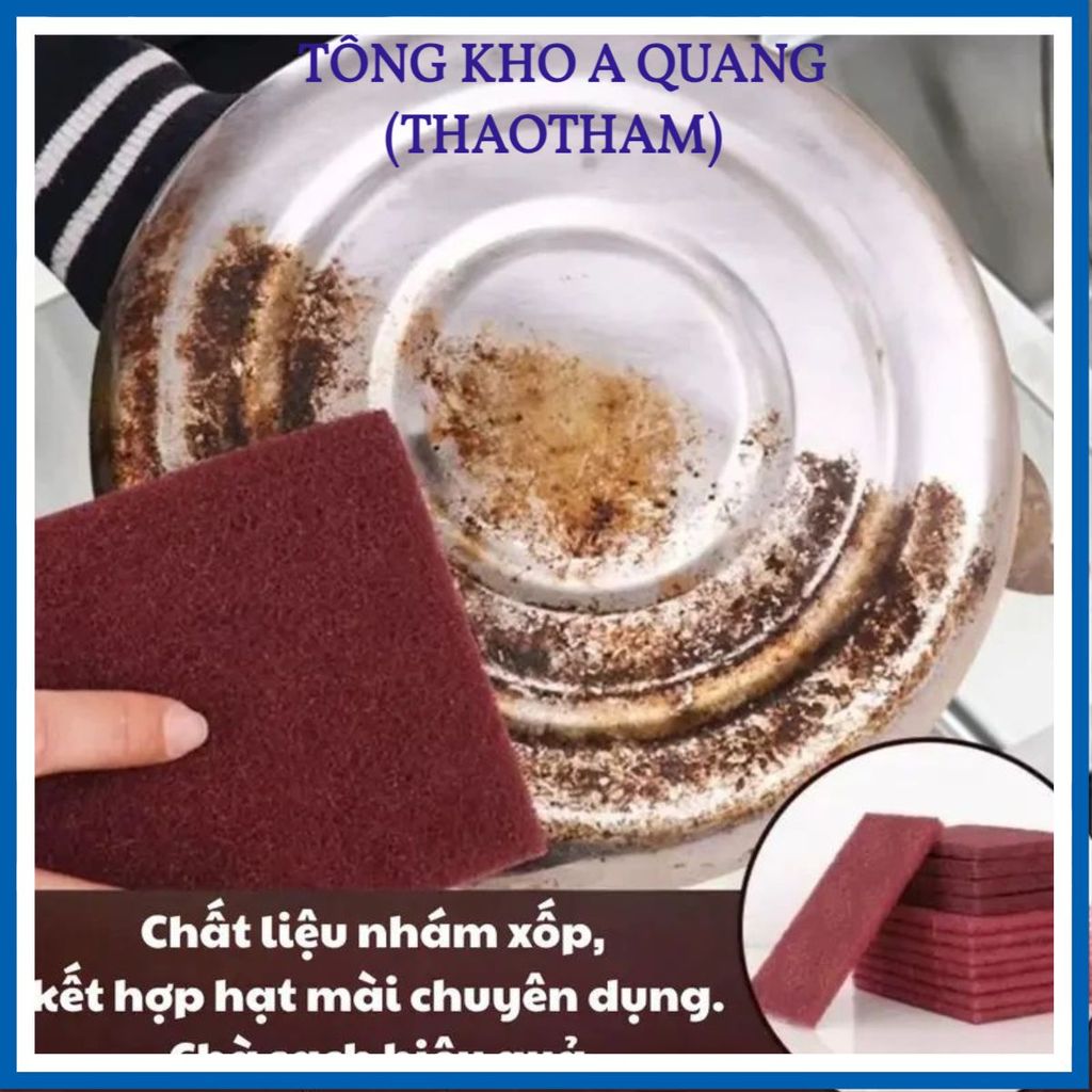 (CUỘN 3 MÉT) MIẾNG CHÀ RỬA NHÁM LÀM SẠCH VẾT ĐEN TIỆN, BÙI NHÙI NHÀ BẾP, GIẺ RỬA BÁT - Cọ Xoong Nồi Đánh Gỉ Set