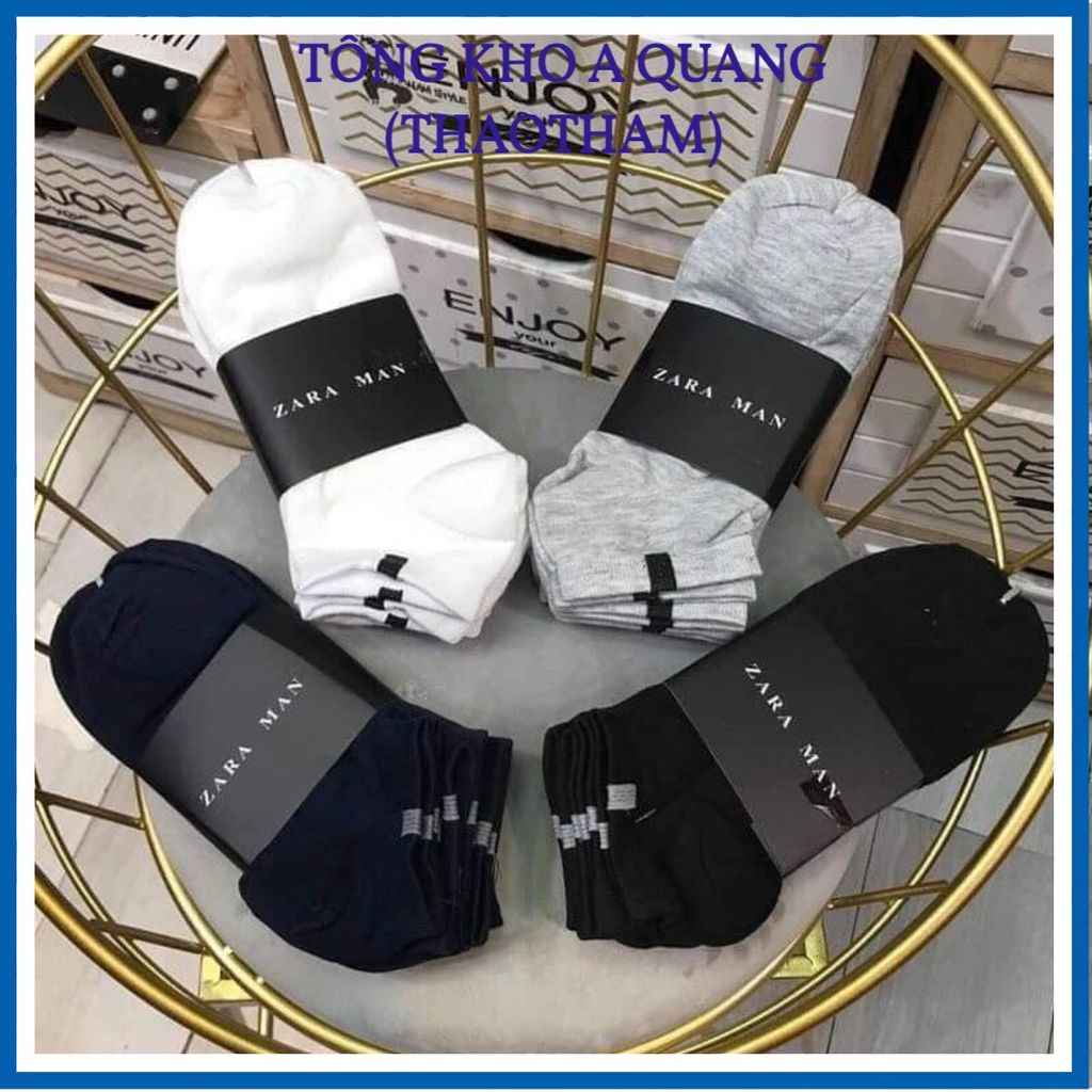 [COMBO] Tất Nam Nữ Zara Cổ Ngắn Thời Trang Cao Cấp Chất Cotton 100% Co Giãn Thấm Hút Tốt Hàng Nhập Khẩu Chính Hãng GC3