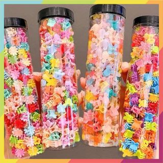 KẸP TÓC DỄ THƯƠNG CHO BÉ- hôp 100 Kẹp Tóc Hình Hoa / Ngôi Sao Dễ Thương Cho Bé Gái - KEPCAPTOCCHOBE27