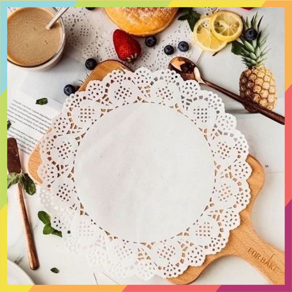 SET 140 TỜ GIẤY NẾN LÓT THẤM HÚT DẦU MỠ NỒI CHIÊN KHÔNG DẦU - Lót Đĩa Dập Hoa Văn Đẹp