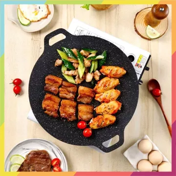 CHẢO GANG SIZE 34 - Chảo đá nướng đá chảo chống dính size 34 cm chảo đá chống dính hàn quốc chao đa nướng chảo nướng đá