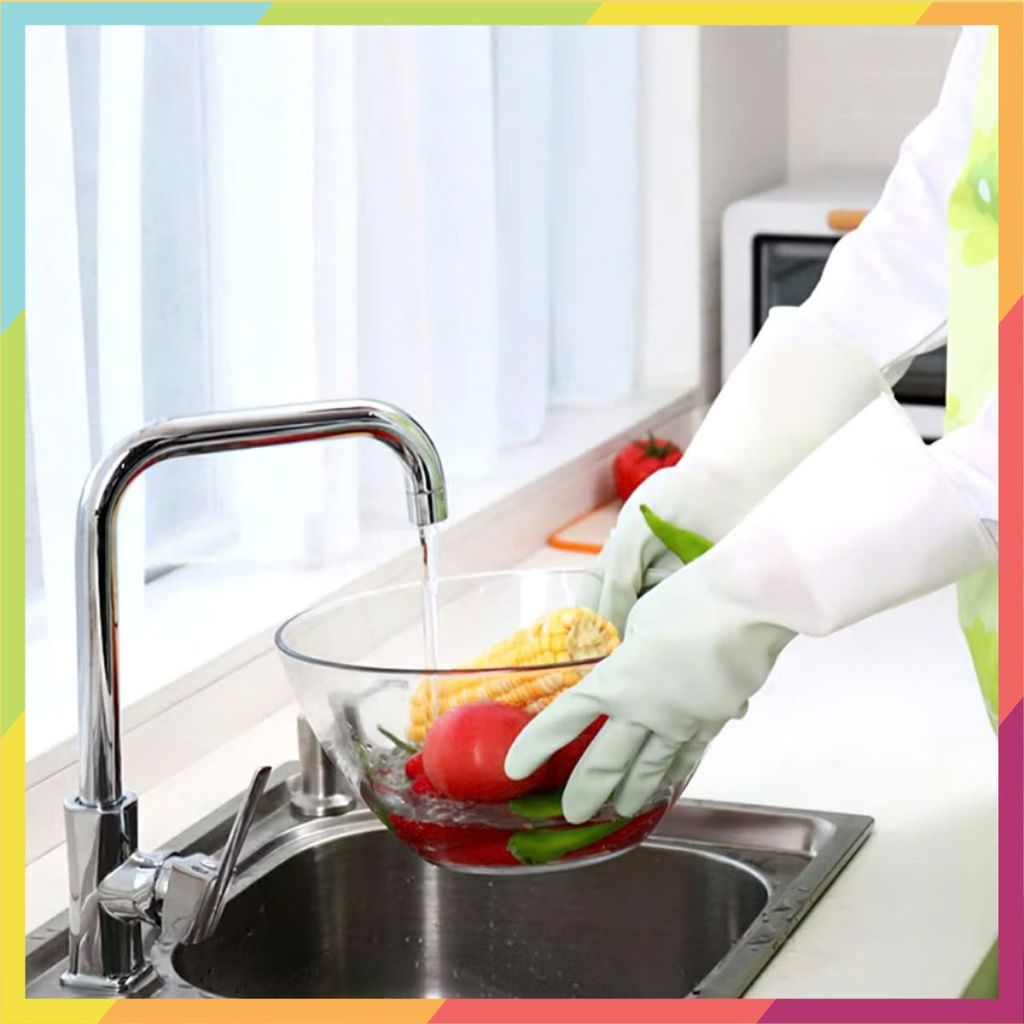 ĐÔI GĂNG TAY CAO SU 2 MÀU - Gang tay rửa bát- Bao tay cao su 2 màu siêu dai rửa chén- giặt đồ- vệ sinh - MA: GANG TAY