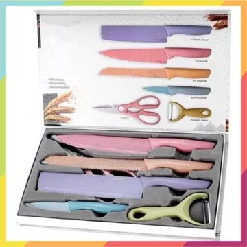 Dụng Cụ Nhà Bếp Cao Cấp 6 Món-Bộ Dao Kéo Chất Liệu Không Gỉ Việt Nhật - BỘ DAO NHÀ BẾP LÚA MẠCH NHẬT BẢN CAO CẤP