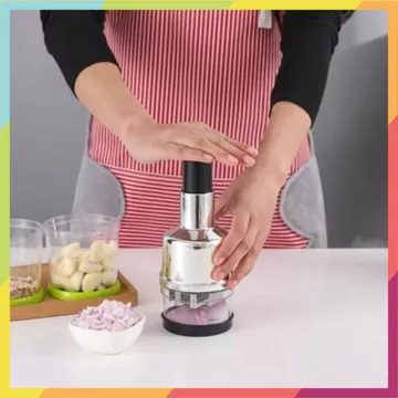 Dụng Cụ Dập Tỏi- Ớt- Hành - Dụng Cụ Nghiền Gia Vị Tiện Lợi - XAY HÀNH TỎI, ỚT NHÀ BẾP BẰNG NHỰA VÀ THÉP KHÔNG GỈ