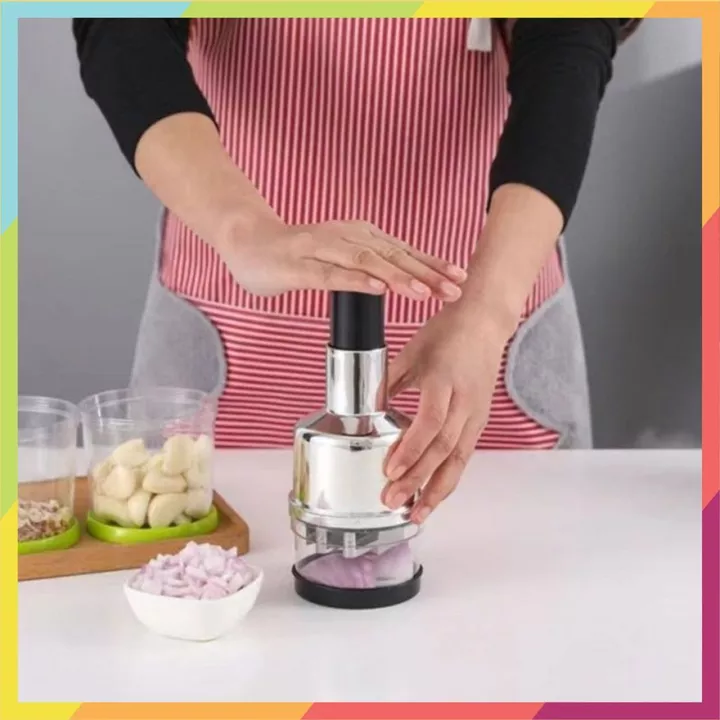 Dụng Cụ Dập Tỏi- Ớt- Hành - Dụng Cụ Nghiền Gia Vị Tiện Lợi - XAY HÀNH TỎI, ỚT NHÀ BẾP BẰNG NHỰA VÀ THÉP KHÔNG GỈ