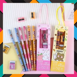 Bộ Dụng Cụ Học Tập Hộp Giấy Có Quai Xách Cute- SET DỤNG CỤ HỌC TẬP 5 MÓN - MÃ: DUNGCUHOCTAP075