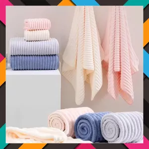 KHĂN TẮM COTTON CÓ VÂN SÓNG CHỐNG XƠ – Khăn Tắm Độ Bền Cao- Dễ Vệ Sinh- Không Pha Màu