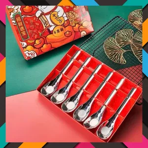 COMBO 6 THÌA VÀNG MÈO THẦN TÀI - Sự Lựa Chọn Hoàn Hảo Cho Không Gian Bàn Ăn