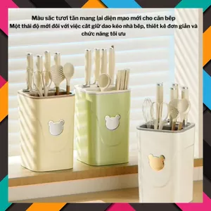 HỘP ĐỰNG DAO ĐŨA THÌA - Hộp Đựng Dao Muỗng Đũa Hình Gấu - Kệ Đựng Đồ Dùng Nhà Bếp Đa Năng có tháo dời - HOPDUNGDAO32