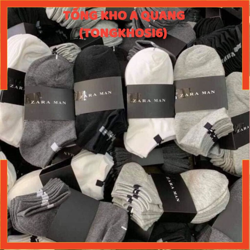 [COMBO]Tất Vớ Nam Nữ Zara Cổ Ngắn Thời Trang Cao Cấp Mầu Basic Chất Cotton 100% Co Giãn Thấm Hút Tốt Hàng Nhập Khẩu#
