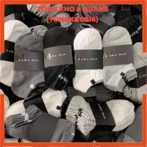 Tất Vớ Nam Nữ Zara Cổ Ngắn Thời Trang Cao Cấp Mầu Basic Chất Cotton 100% Co Giãn Thấm Hút Tốt Hàng Nhập Khẩu#