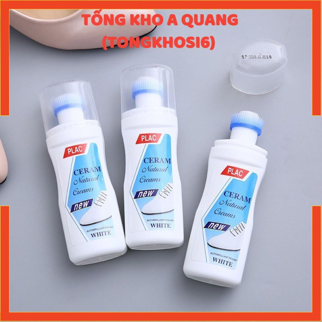 2 Chai Cọ Tẩy Trắng Giày Sneaker Đầu Chổi - Lọ Nước Đánh Vết Ố Bẩn - Chà Giặt Khô Lau Làm Sạch Giầy