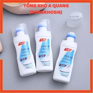 2 Chai Cọ Tẩy Trắng Giày Sneaker Đầu Chổi - Lọ Nước Đánh Vết Ố Bẩn - Chà Giặt Khô Lau Làm Sạch Giầy
