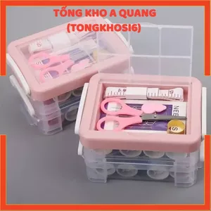 Bộ Kim Chỉ Khâu Vá Đầy Đủ Chi Tiết May Vá,Bộ Kim Chỉ Đa Dụng Mang Đi Du Lịch - HỘP KIM CHỈ ĐA NĂNG 2 TẦNG TIỆN DỤNG