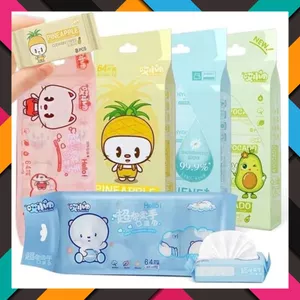 SET 8 GÓI/ 64 TỜ KHĂN GIẤY ƯỚT MINI BỎ TÚI TIỆN LỢI - Khăn Ướt Tiện Dụng - Giấy Ướt Hoạt Hình Cao Cấp
