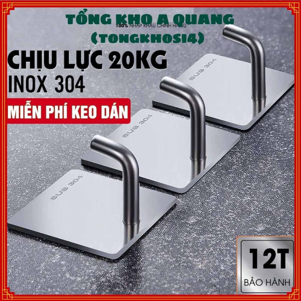 Móc dán inox dán tường siêu chịu lực, không cần khoan tường để treo đồ đa năng cho gia đình