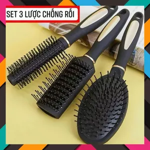 Sét 3 Lược Chải Tóc Gỡ Rối - Tạo Kiểu Chuyên Dụng Salon Chống Rối - BỘ 3 LƯỢC TẠO KIỂU - MA: LUOCGOROI2