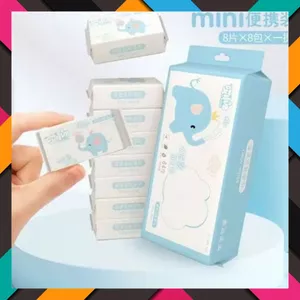 Gói Khăn Ướt Thiết Kế Siêu Nhỏ Phù Hợp Khi Di Chuyển-Túi Khăn Ướt Mini Bỏ Túi Cầm Tay - BỊCH 8 GÓI KHĂN AN TOÀN CHO DA