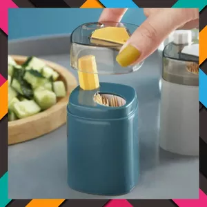 COMBO HỘP LỌ ĐỰNG TĂM XỈA RĂNG TỰ ĐỘNG BỘ ĐỒ BÀN ĂN THÔNG MINH - Hũ Tăm Nhấn Nút Lấy Tăm